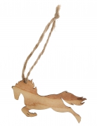 6 marque-places cheval avec cordon en bois vieilli 7 x 4,2 cm pour anniversaire