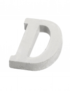 Petite lettre D en bois blanc 5 cm pour décoration personnalisée