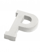 Petite lettre p en bois blanc 5 cm pour mariage