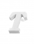 Petite lettre T en bois blanc 5 cm pour décoration
