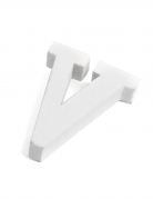 Petite lettre V en bois blanc 5 cm décorative