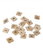 60 lettres alphabet en bois façon scrabble 2 cm pour décoration de table