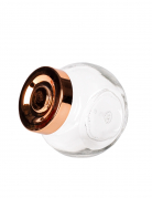 Petit pot en verre avec couvercle rose gold 8 cm, contenant dragées
