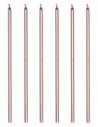 16 bougies géantes rose gold 18 cm avec bobèches pour gâteau