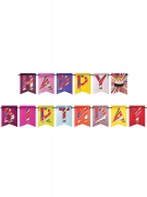 Guirlande en papier happy birthday gâteau d'anniversaire 2,45 m colorée