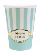 10 gobelets en carton baby shower menthe monsieur chou