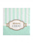 20 petites serviettes en papier baby shower menthe monsieur chou