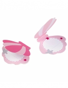 8 marque-places sirène coquillage en papier rose