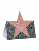 12 Marque-places en carton hollywood gris 11 cm aspect marbre