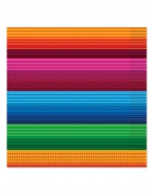 16 serviettes en papier mexicaine 33 x 33 cm à rayures multicolores
