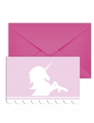 6 cartons d'invitation avec enveloppes licorne pastel 14 x 9 cm pour anniversaire