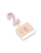 Bougie d'anniversaire chiffre 2 rose gold 4,3 cm avec pic