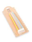 10 grandes bougies d'anniversaire pastel 15 cm avec bobèches