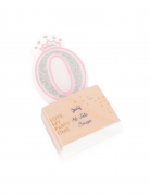 Bougie d'anniversaire chiffre 0 princesse 5,8 cm avec couronne