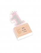 Bougie d'anniversaire chiffre 1 princesse 5,8 cm pailletée