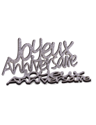 4 décorations en bois joyeux anniversaire argentées paillettées 11,5 x 3,5 cm pour table chic