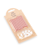 10 bougies avec bobèches rose gold pailletées 6 cm d'anniversaire