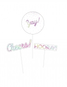 3 centres de table en pic iridescents 35,6 x 12,7 cm décoration anniversaire