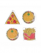 4 accessoires piñata jeux labyrinthe fast food hamburger pizza