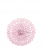 Rosace en papier rose poudré 40 cm à suspendre