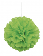 Pompon à suspendre en papier de soie vert citron 40 cm