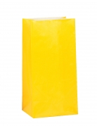 12 sacs à cadeaux en papier jaune 25 x 9 cm pour anniversaire