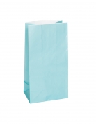 12 sacs à cadeaux en papier bleu ciel 25 x 9 cm