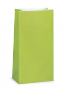 12 sacs à cadeaux en papier vert citron 25 x 9 cm pour anniversaire