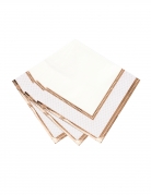 16 serviettes en papier porcelaine rose gold 33 x 33 cm aux motifs baroques