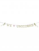 Guirlande en carton we love unicorns 3 m dorée anniversaire