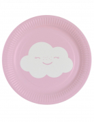 8 petites assiettes en carton petit nuage iridescentes 18 cm pour dessert