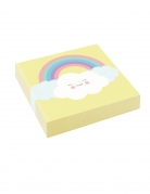 20 petites serviettes en papier petit nuage jaunes pastel arc-en-ciel 25 x 25 cm