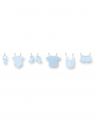 Guirlande en carton diy bébé bleu 1,5 m pour baby shower