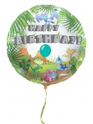 Ballon aluminium happy birthday dinosaure 45cm décor tropical