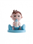 Figurine en résine garçon biberon 10 cm pour baby shower