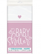 Nappe en plastique baby shower rose 137 x 213 cm pour fille