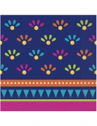20 serviettes en papier boho fiesta violettes 33x33 cm