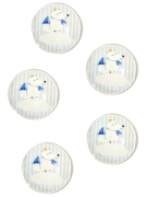 10 pastilles décoratives en verre renard bleues 2,5 cm pour baby shower