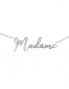 Décoration de chaise madame argentée métallisée 25 x 8,5 cm pour mariage