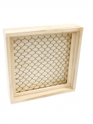 Cadre effet grillage en bois pour messages 25 x 25 cm