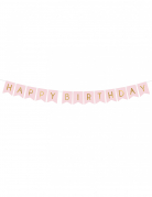 Guirlande en carton happy birthday rose et dorée 15 x 175 cm pour anniversaire
