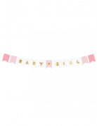 Guirlande en carton baby girl rose et métallisée 15 x 175 cm pour baby shower