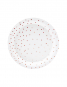 6 petites assiettes en carton blanches et pois rose gold 18 cm pour table