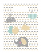 6 sacs cadeaux bébé éléphant gris et menthe