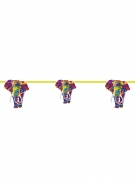 Guirlande en carton éléphant multicolore 2 m pour anniversaire