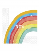 20 serviettes en papier rainbow party 33 x 33 cm anniversaire arc-en-ciel