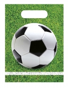 6 sacs de fête en plastique football party 23 x 16 cm