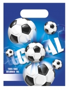 6 sacs de fête en plastique football goal anniversaire