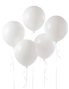 5 Ballons géants en latex blancs 47 cm