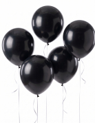 5 Ballons géants en latex noirs 47 cm